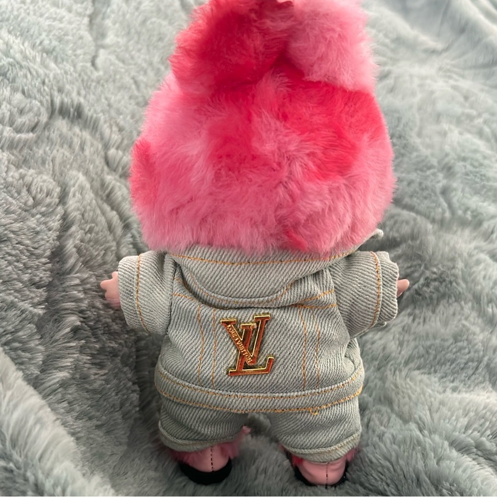 Labubu Jean Jacket & Jean Shorts with Gold Accents on Jacket